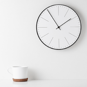 Clock and mug